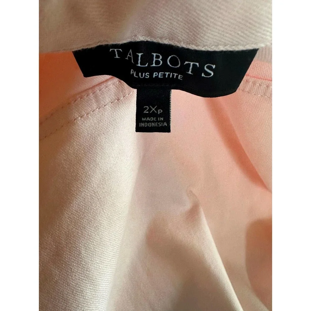 Talbots Classic Pink Denim Jean Jacket Women's Plus Size 2X 2Xp Plus Petite - Picture 6 of 10